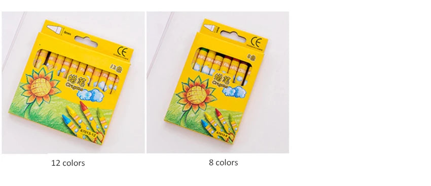 Crayons Creative Cartoon 8/12 Colors Drawing Non-Toxic Oil Pastels Kids Student Pastel Pencils Art Supplies Student Crayon Set