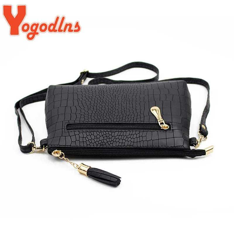 Yogodlns Crocodile Pattern Shoulder Bag For Women PU Leather Messenger Bag New Luxury Crossbody Bag Fashion Lady Handbag