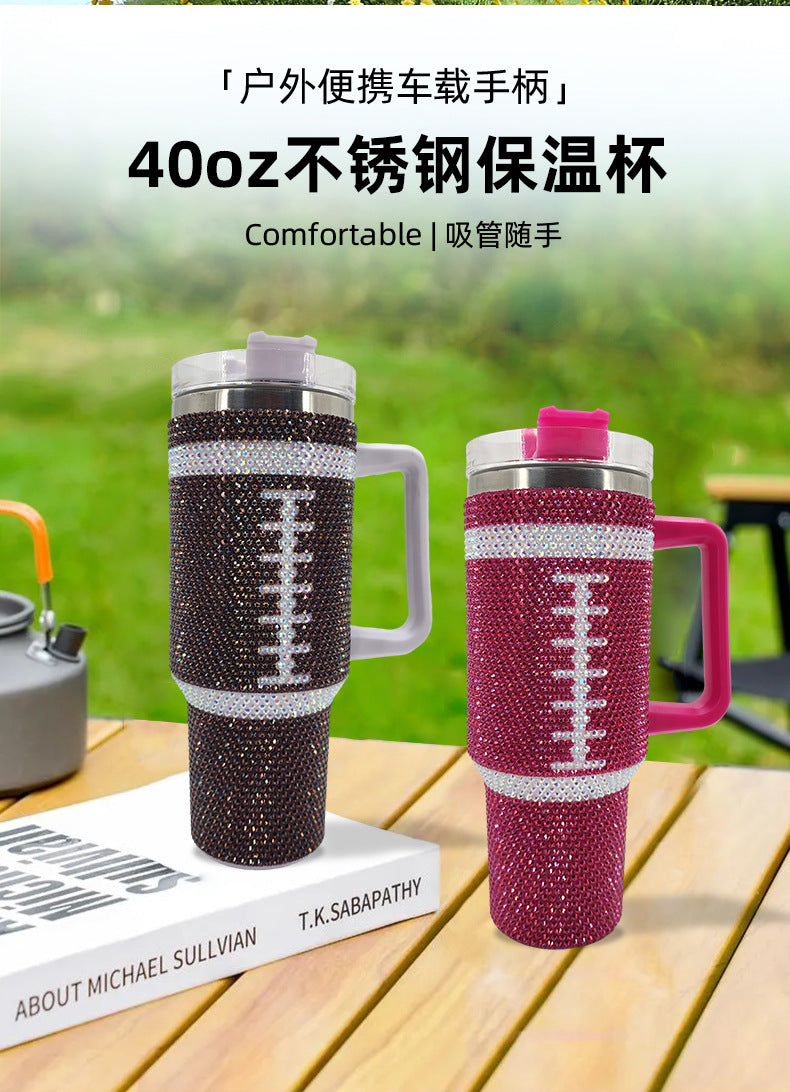 40 oz Tumbler with Handle Lid Straw 40oz Stainless Steel Water Bottle Vacuum Thermos Cup Travel Car Coffee Mug Cap for Stanley