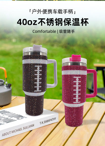 40 oz Tumbler with Handle Lid Straw 40oz Stainless Steel Water Bottle Vacuum Thermos Cup Travel Car Coffee Mug Cap for Stanley