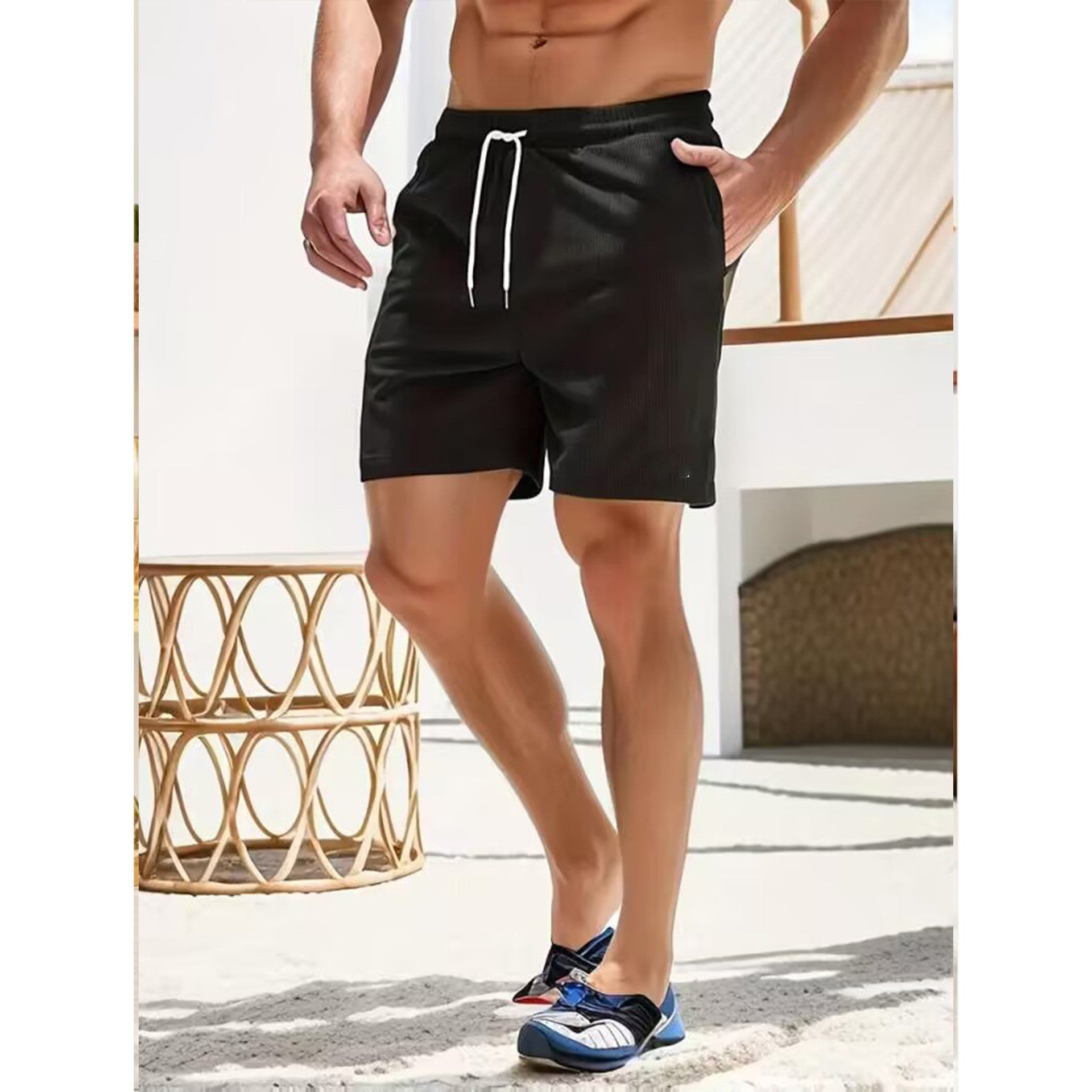 Man Shorts Men Bodybuilding quick-drying Sports shorts New Joggers Knee Length Sweatpants Summer Gyms training Running shorts