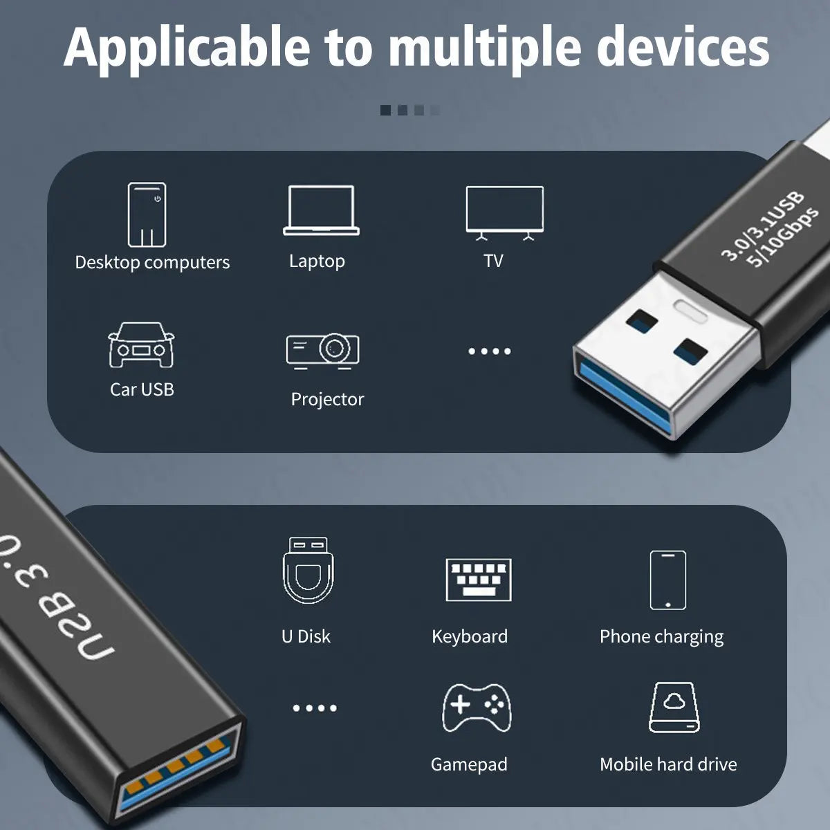 USB 3.0 Connector USB To USB Adapter 5Gbps Gen1 Male to Male Female USB Converter SSD HDD Cable Extender USB 3.0 Extension Plug