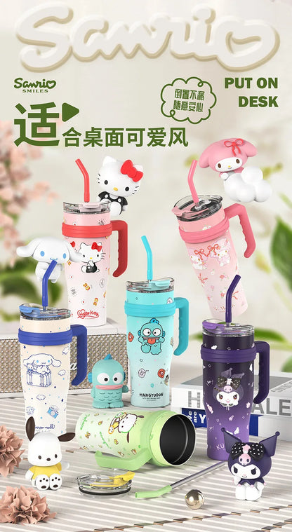 Sanrio Thermos Bottle 1200ml Kuromi Cinnamoroll Sippy Water Cup Vacuum Flask Kawaii Stainless Steel High Capacity Insulated Mug