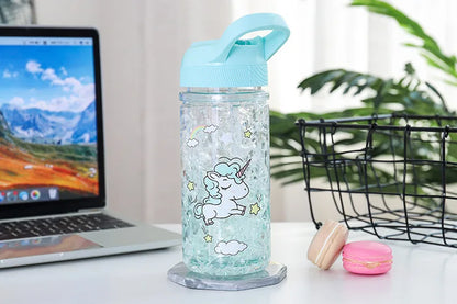 Stylish Double Straw Unicorn Ice Cup Summer Cold Drink Juice Coffee Water Cup Boy&