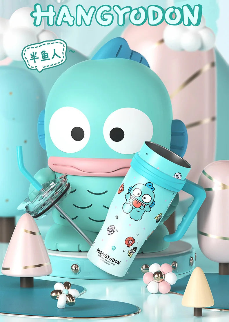 Sanrio Thermos Bottle 1200ml Kuromi Cinnamoroll Sippy Water Cup Vacuum Flask Kawaii Stainless Steel High Capacity Insulated Mug