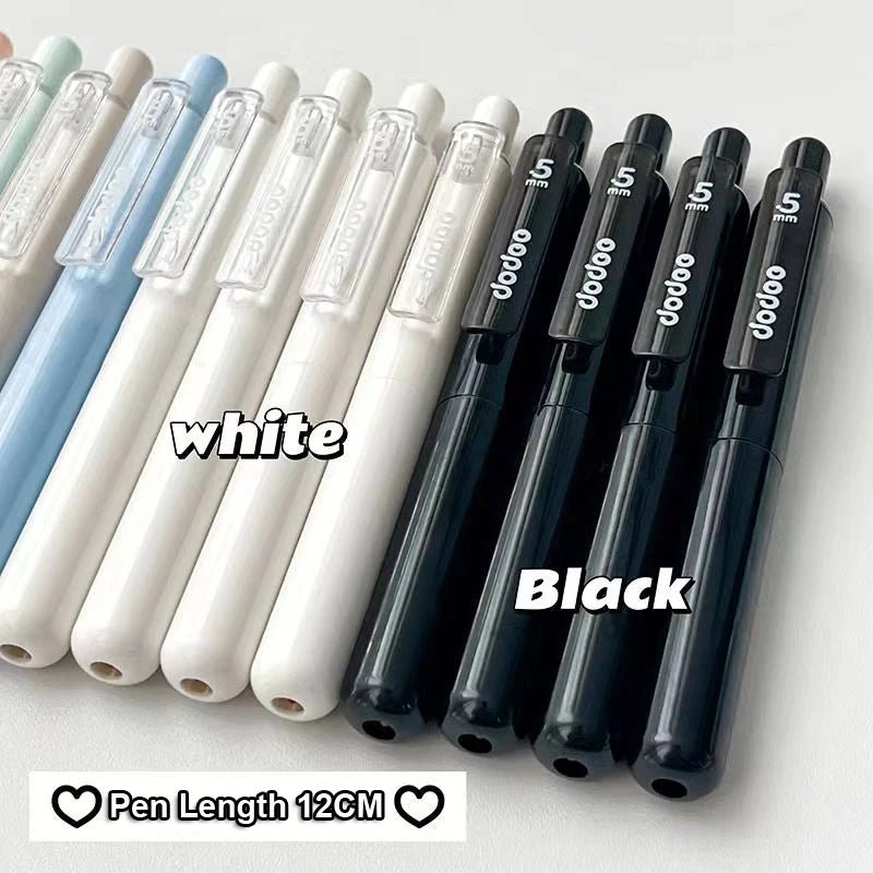 4PCS/Set Cute Pocket Gel Pen 0.5MM Black Refill Gel Ink Pen Mini Portable Writing Pen Quick Dry Neutral Pen School Office Supply