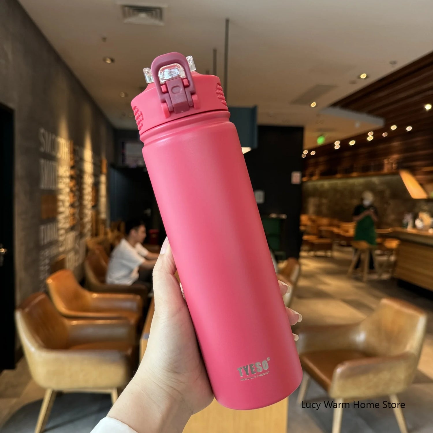 Tyeso Thermos Cup with Straw 600/750ml Stainless Steel Thermal Bottle Cover Insulation Straight Cup Flask Water Tumbler Mug