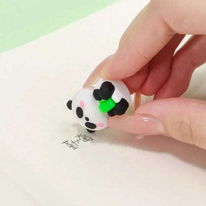 3pcs Elasticity 3D Shape Eraser Traceless Cheese Bear Panda Fast Food Pencil Wiping Eraser Dustless Sharing Packing Mini Eraser