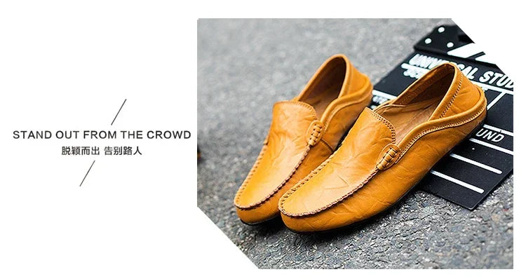 Genuine Leather Men Shoes Casual  Mens Loafers Moccasins Luxury Brand Formal Slip on Male Boat Shoes Zapatos De Hombre