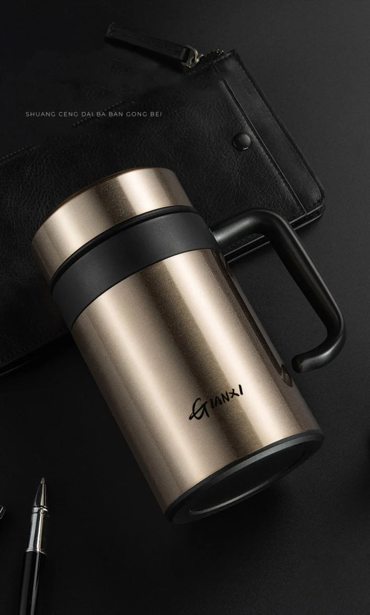 Stainless Steel Thermos Portable Straw Thermos Bottle Leak-Proof Household Office Outdoor Thermal Cups Vacuum Flask Insulation