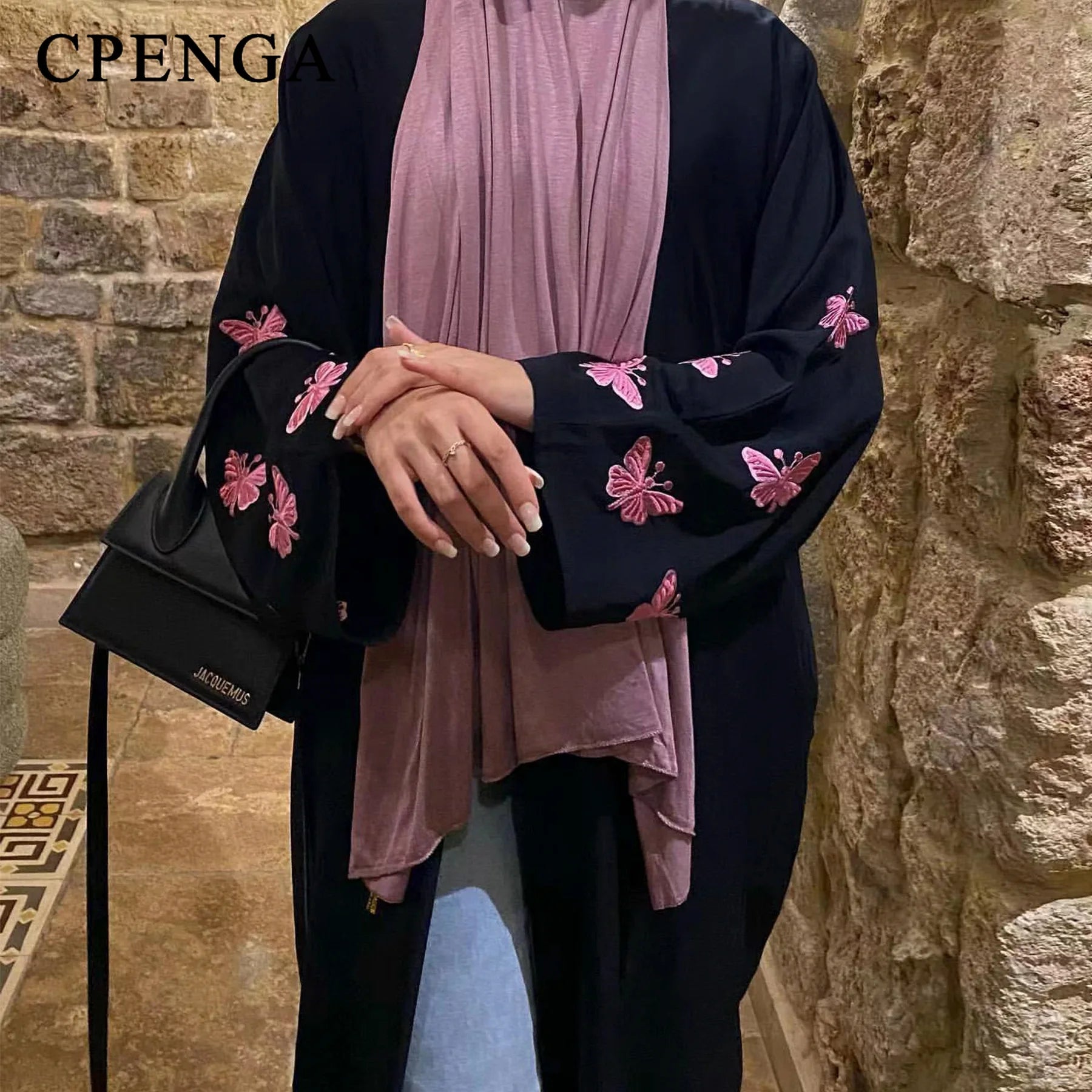 2024 New Butterfly Embroidery Abaya for Muslim Women Elegant Party Dresses Middle East Türkiye Dubai Cardigan Islam Clothing