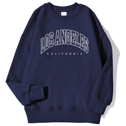 Los Angeles California Letter Print Sweatshirt For Men Fashion High Quality Hoodie Autumn Casual Pullover Simple Loose Clothes