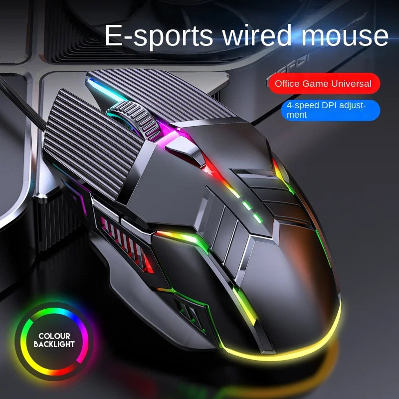 New USB Mouse Computer Wired Mouse Gaming Wired Mouse Glow Mute Mouse Office Gaming Universal PC Mouse Gamer Laptop Accessories