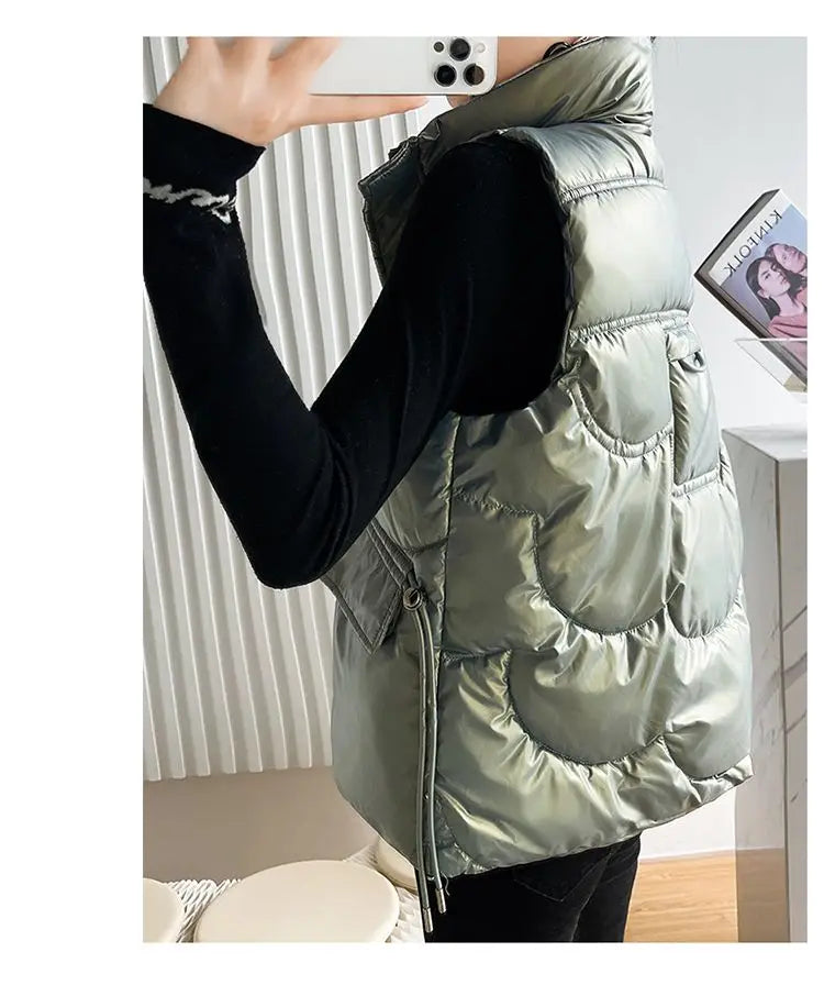 2024 New Down Cotton Waistcoat Womens Autumn Winter Parkas Thicken Warm Cotton-Padded Vests Coat Female Sleeveless Puffer Vests