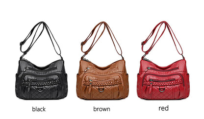 Vintage Pu Leather Luxury Purses and Handbags 2024 High Quality Women&