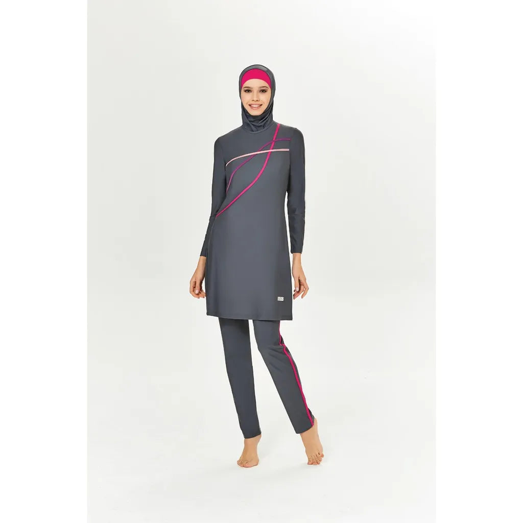 Muslim Modest Swimwear Hijab Swimsuit Women Long Sleeve Swimming Suit Islamic Cover Ups Burkini Hijabs For Woman Swim Bathing