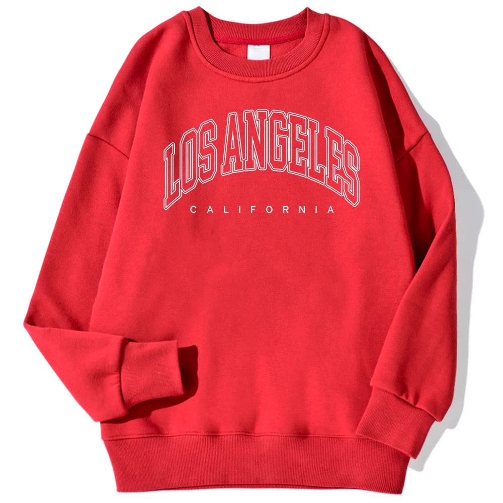 Los Angeles California Letter Print Sweatshirt For Men Fashion High Quality Hoodie Autumn Casual Pullover Simple Loose Clothes