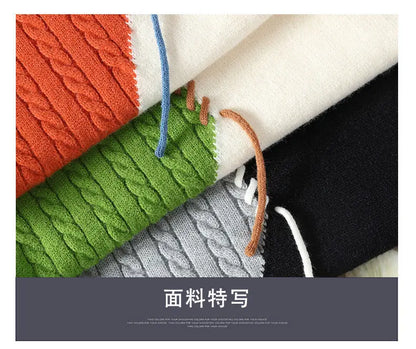 Autumn Winter Warm Mens Knitted Sweaters Fashion Patchwork O Neck Knit Pullovers Korean Streetwear Pullover Casual Mens Clothing