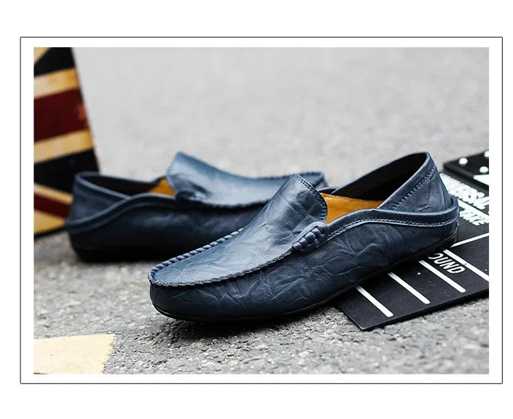 Genuine Leather Men Shoes Casual  Mens Loafers Moccasins Luxury Brand Formal Slip on Male Boat Shoes Zapatos De Hombre