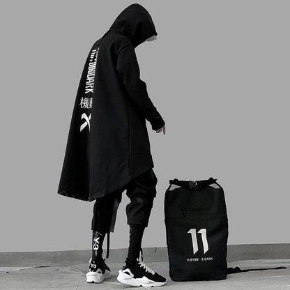 Emo Men Japanese Harajuku Sweatshirt Oversize Hoodie Korean Cloak Hip Hop Gothic Outwear Streetwear Techwear Coat Tops Clothes