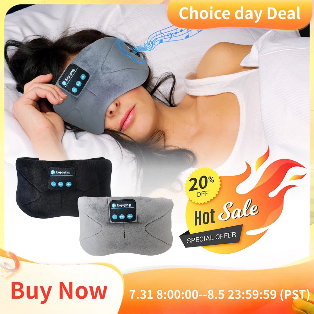 Bluetooth Sleeping Mask Blindfold Wireless Headphones for Sleeping, Breathable Headband Headphones Music Eye Mask