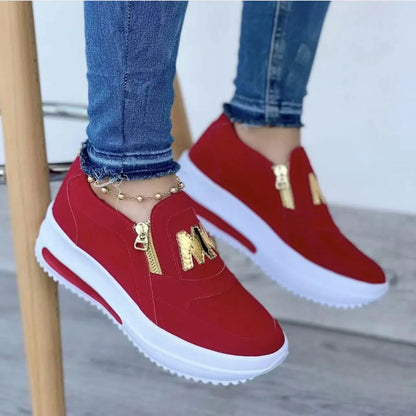 2023 Women Sneakers Casual Printed Platform Shoes Fashion Side Zipper Vulcanized Shoes Zapatillas Mujer Women Shoes