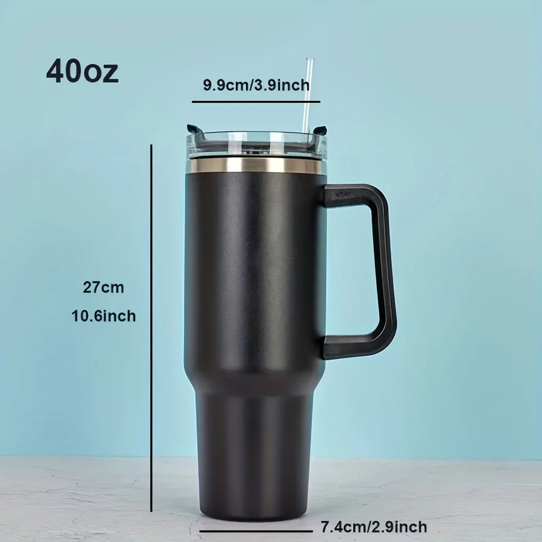 40oz Insulated Cup Large Water Bottle Car Cup With Handle And Straw Lid Stainless Steel Travel Coffee 1200ml Cup Birthday Gift