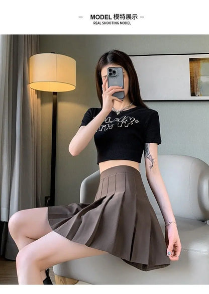 Pink Pleated Skirt Summer Black Mini Skirts Women Sexy Short Skirt White Skirt Kawaii Y2k Skirt High Waist Big size Tennis Skirt