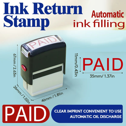 Office stamp Reinking stamp 1 piece of office stationery stamp from the ink red black work automatic ink out payment