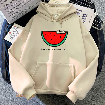 Watermelon PalestineWatermelon Sweatshirts Long Sleeve Women/Men Kawaii Hoodies Winter Fleece Casual Hooded Pullovers Sudadera