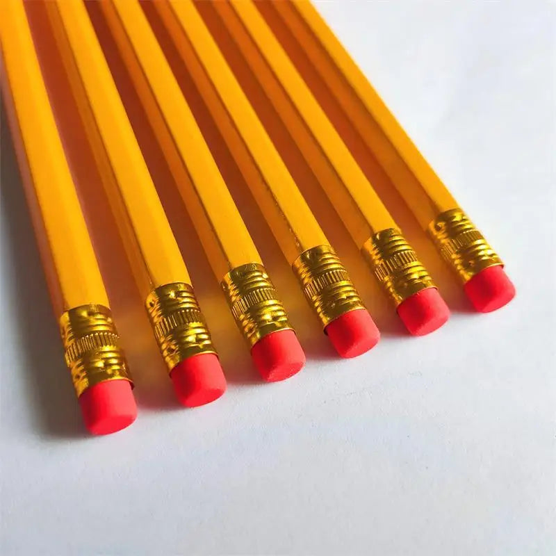 10 PCS/Bag Wooden Pencil HB Pencil With Eraser Children&