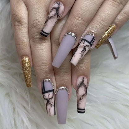 Press on Nails Long Ballet Nails Fashion Valentine&