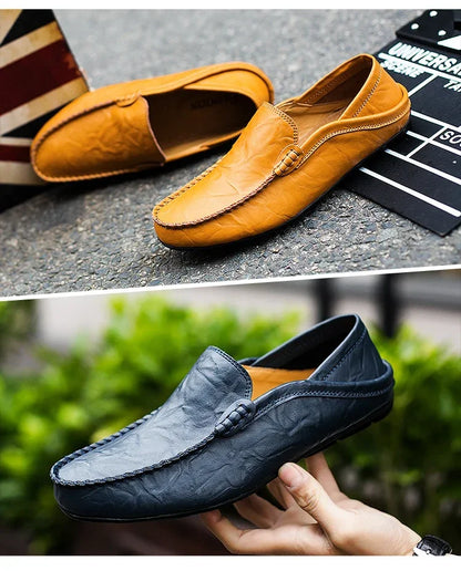 Genuine Leather Men Shoes Casual  Mens Loafers Moccasins Luxury Brand Formal Slip on Male Boat Shoes Zapatos De Hombre