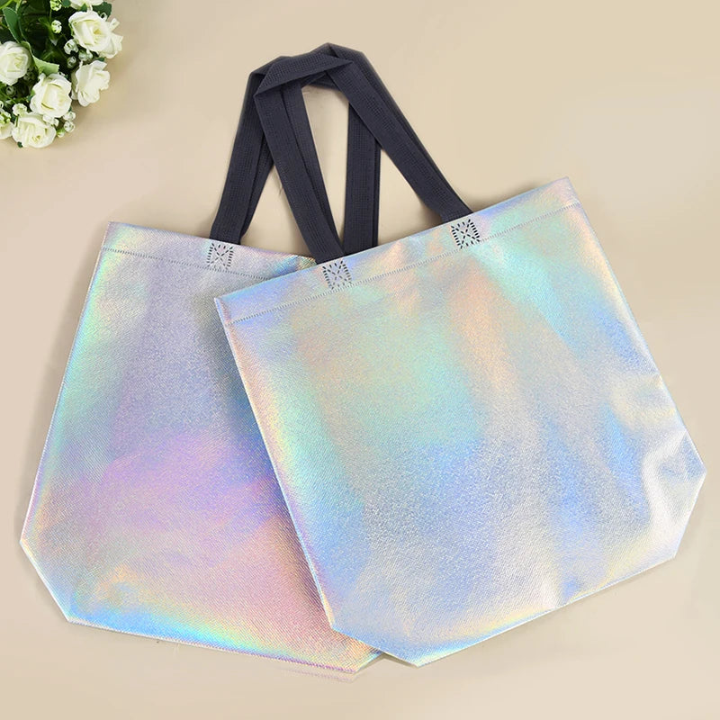 1/5/10Pcs Iridescent Gift Bags for Wedding Birthday Party Christmas Gift Packaging Bachelorette Party Bridesmaid Gift Supplies