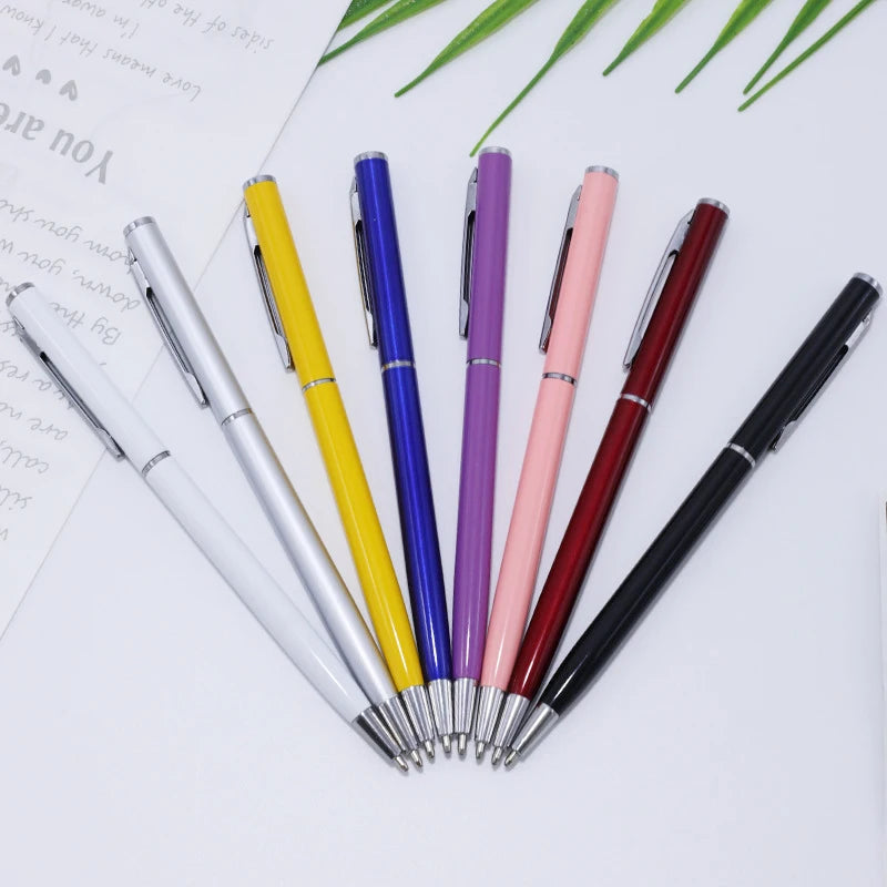 50 Pcs Metal Ballpoint Pen Rose Gold Pen Custom Logo School&amp;office Supplies Stationery Business Gift Lettering Engraved Name