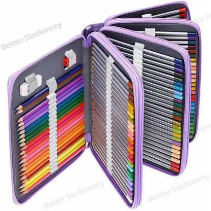 72 Holes 4 Layers Pencil Case Box Portable Large Capacity Pen Bag Pouh Holder with Zipper Pocket School Supplies Stationary