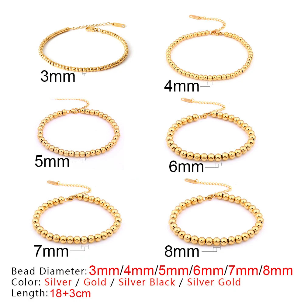 Stainless Steel Bracelet Women Bead Bracelet For Women Men Jewelry Couple Bracelet Charm Bracelet Jewelry Accessory Gift