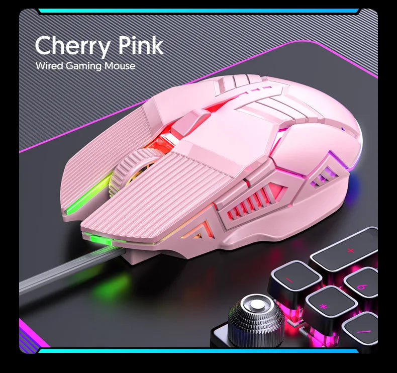 New USB Mouse Computer Wired Mouse Gaming Wired Mouse Glow Mute Mouse Office Gaming Universal PC Mouse Gamer Laptop Accessories