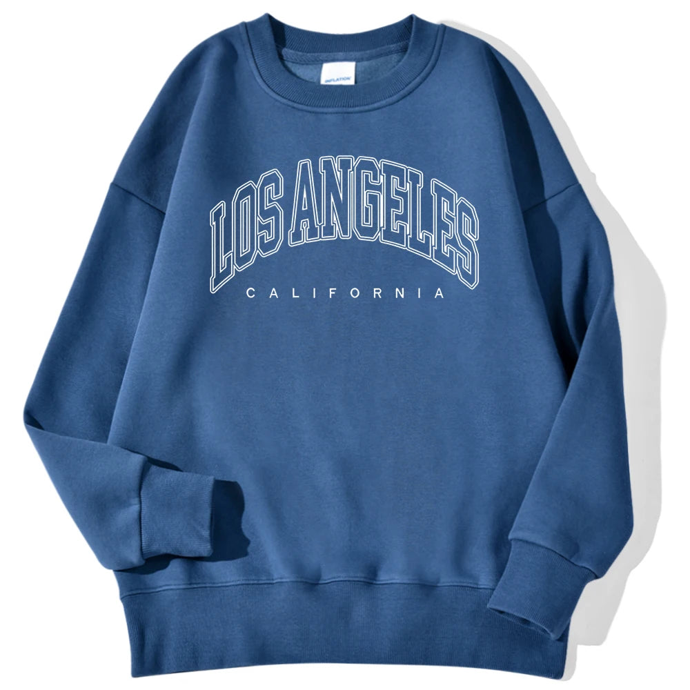 Los Angeles California Letter Print Sweatshirt For Men Fashion High Quality Hoodie Autumn Casual Pullover Simple Loose Clothes