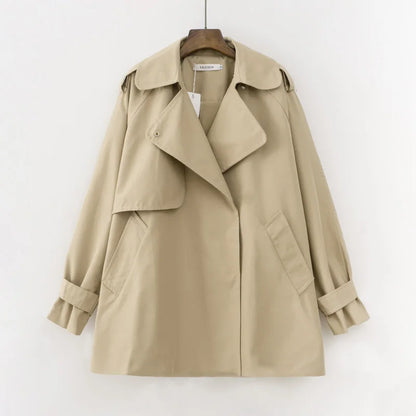 2024 Women Fall / Autumn Cotton Short Trench Jacket and Coat Casual Outerwear