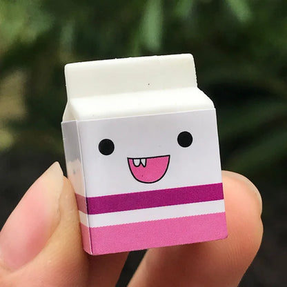 6pcs/pack NEW Kawaii Cartoon Boxed Milk Biscuit Eraser Cute Stationery School Girl Student Supplies Party Material