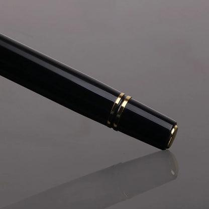 Custom Fountain Pen Golden Text Stationery Office Supplies Back To School Items Metal Nib Writing Ink Men Luxury Black