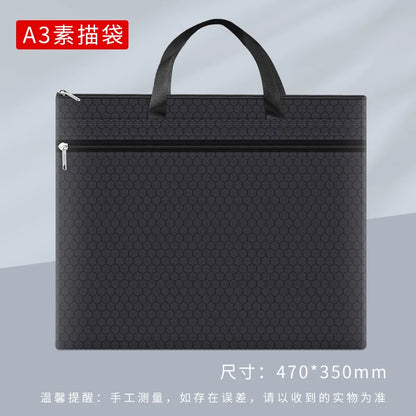 A3 File Bag Portable Zipper Oxford Cloth Waterproof 8k Sketch Drawing Art Storage Bag Canvas Bag School Office Filing Products