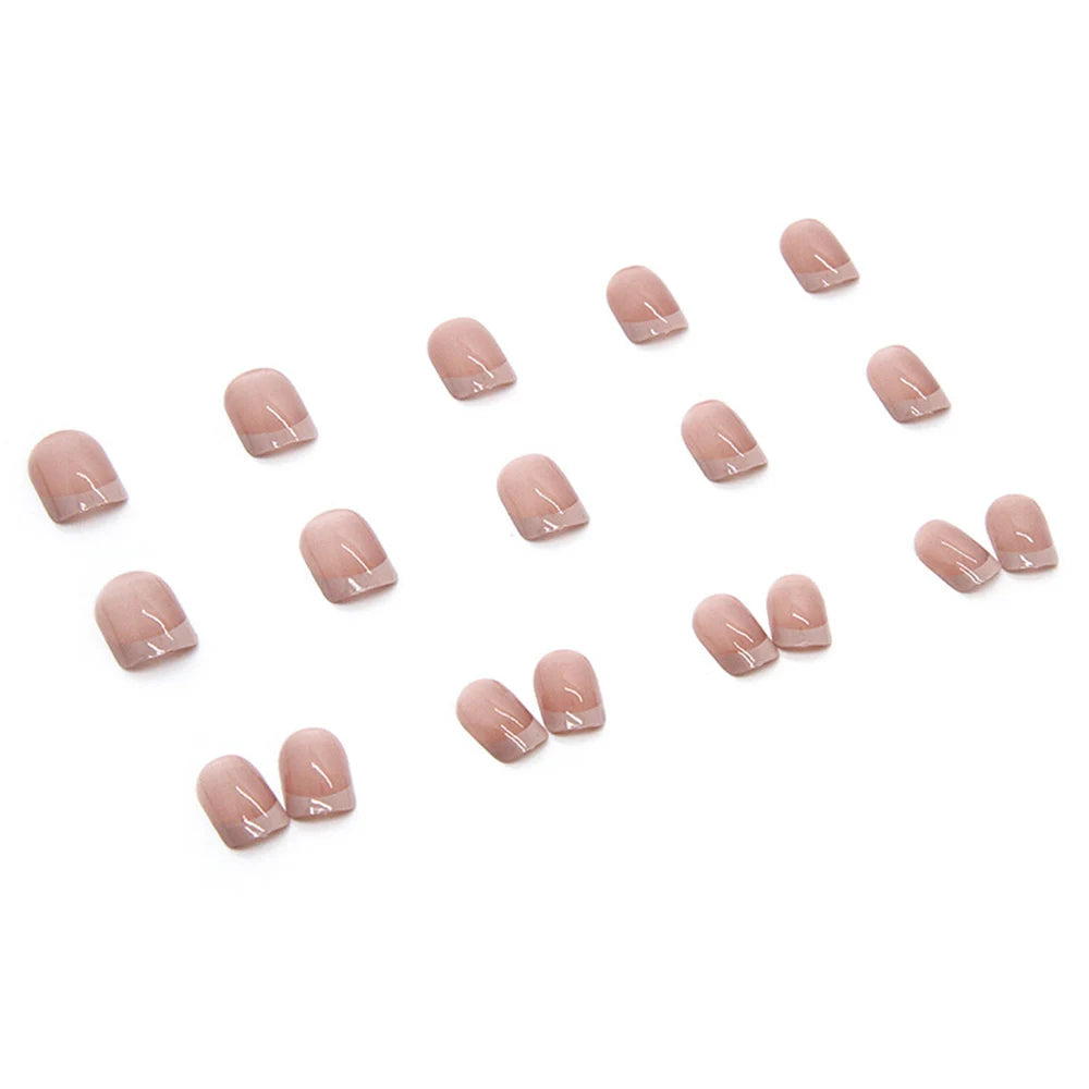 24pcs/box Artificial Nails With Glue Mid-length Fake Nails Gradient Wear Nail Stickers Finished Fake Nails Press On Nails Coffin