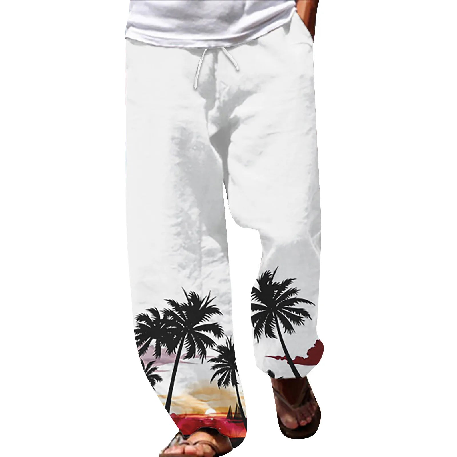 Summer Beach Hippie Harem Pants For Men Streetwear Baggy Boho Yoga Hawaiianss Drop Crotch Trouser Men&