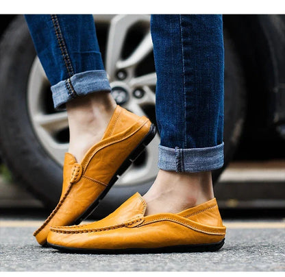 Genuine Leather Men Shoes Casual  Mens Loafers Moccasins Luxury Brand Formal Slip on Male Boat Shoes Zapatos De Hombre