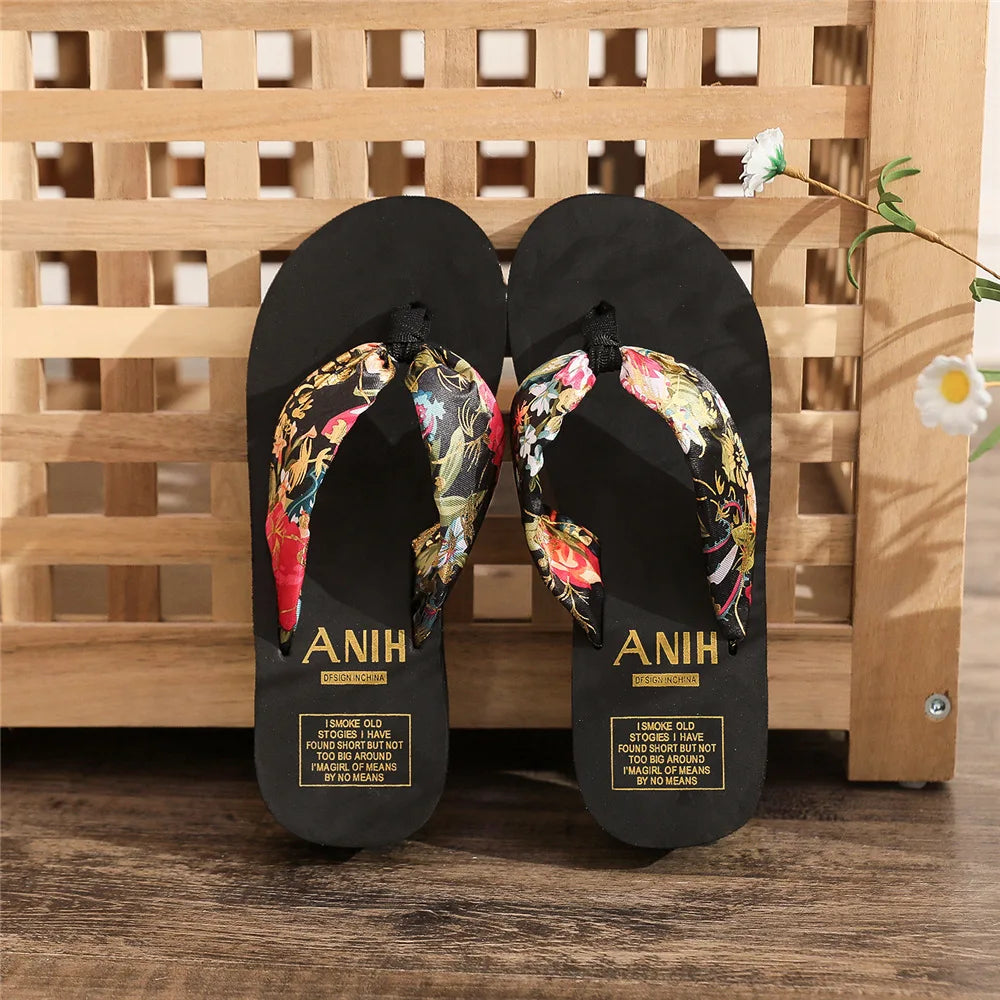 2024 Fashion Women Flip Flops Summer Beach Platform Slippers Casual Outside Wedges Sandals Summer Women Shoes