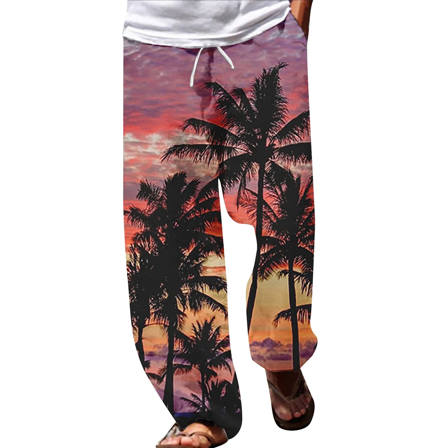 Summer Beach Hippie Harem Pants For Men Streetwear Baggy Boho Yoga Hawaiianss Drop Crotch Trouser Men&