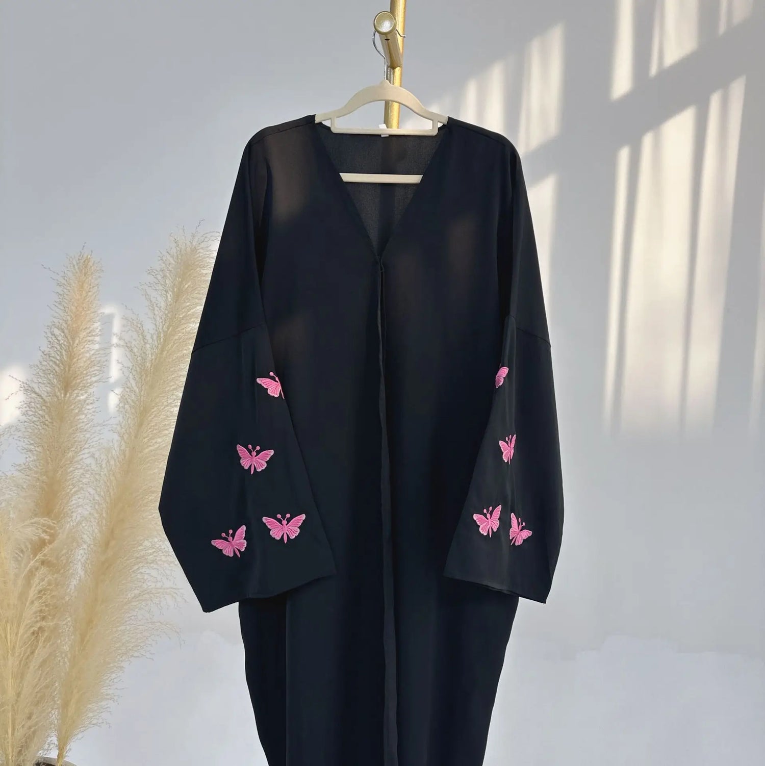 Embroidery Butterfly Open Abaya Ramadan Dubai Saudi Luxury Abayas Islamic Woman Clothing Dress Kimono for Muslim Women Dresses