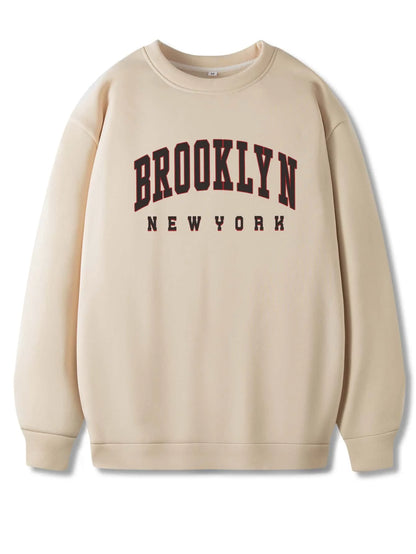 Brooklyn Creative Letter Pattern Male Hoodies Casual Street Style Clothes Hip Hip Loose Sweatshirts  Autumn Fleece Pullovers